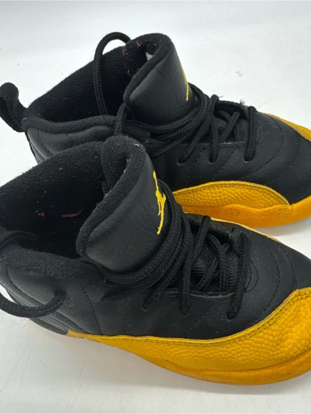 Jordan Kids Black and Yellow High-Top Sneakers